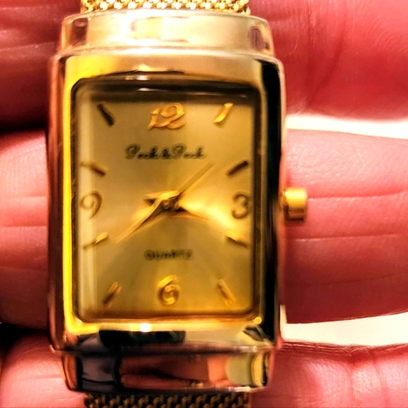 ⌚️ Cuff Bracelet Watch Quartz Lot of 5 Rhinestones Scroll Oui Bee Gold Costume⌚️ - Picture 10 of 16